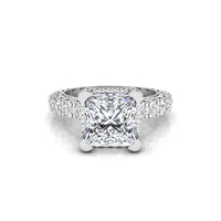 Princess Cut Moissanite Hidden Halo Eternity Ring