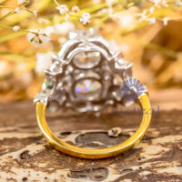 Antique Round Moissanite Two Stone Edwardian Ring