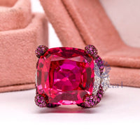 Cushion CZ Stone Twisted Intertwined Shank Ring