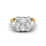 Round Moissanite Two Tone Gold Engagement Ring