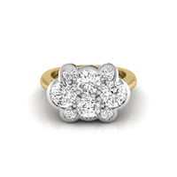 Round Moissanite Two Tone Gold Engagement Ring
