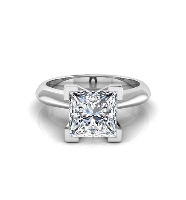 Princess Moissanite Daily Wear Classic Solitaire Ring