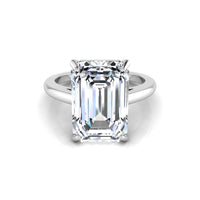 Emerald Cut Moissanite Solitaire Engagement Ring