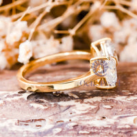 Trillion Moissanite Two Stone Bow Ring For Valentine