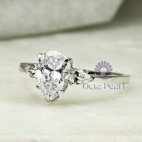 Pear Stone Past Present Future Ring For Engagement