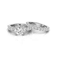 Round Cut Moissanite Bridal Ring Set For Wedding