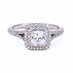Diamond ring with a white background