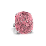 Pink Cushion Cut CZ Stone Hidden Halo Cocktail Ring