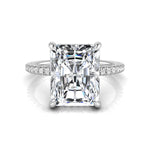 Radiant Moissanite Hidden Halo Engagement Ring