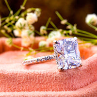 Radiant Moissanite Hidden Halo Engagement Ring