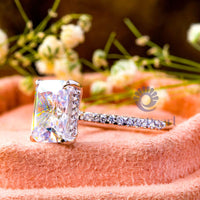 Radiant Moissanite Hidden Halo Engagement Ring