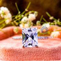 Radiant Moissanite Hidden Halo Engagement Ring