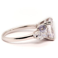 Asscher & Fancy Cut CZ Three Stone Ring For Gift