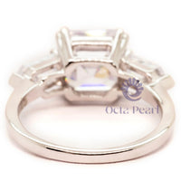 Asscher & Fancy Cut CZ Three Stone Ring For Gift