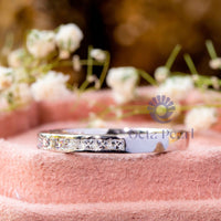 Channel Setting Princess CZ Stone Half Eternity Band