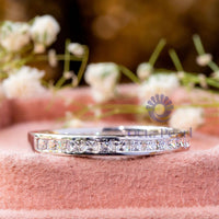 Channel Setting Princess CZ Stone Half Eternity Band