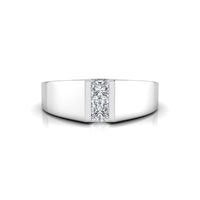 Tension Set Two Princess CZ Stone Ring For Men & Women
