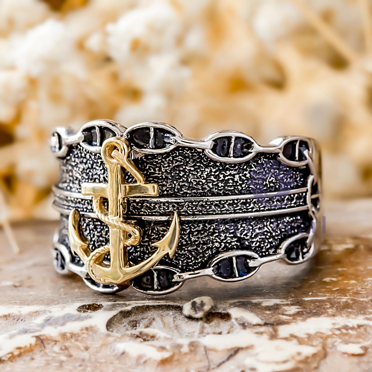 Nautical Rope Anchor Rings Nautical Rope Mariner Ship Men's Anchor Ring 925 Silver – Octa Pearl