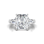 Radiant & Triangle CZ Three Stone Wedding Ring