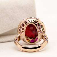 Multi Color Oval Cut CZ Stone Cocktail Party Wear Occasion Wear Women's Ring