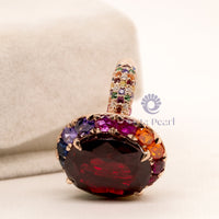 Multi Color Oval Cut CZ Stone Cocktail Party Wear Occasion Wear Women's Ring