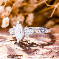 Marquise Cut CZ Seven Stone With Accent Ring