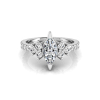 Marquise Cut CZ Seven Stone With Accent Ring