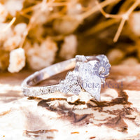 Marquise Cut CZ Seven Stone With Accent Ring