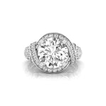 Round Moissanite Infinity Halo Engagement Ring