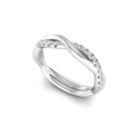 Round Moissanite Dainty Half Eternity Twisted Band