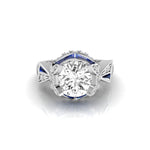 Round CZ Stone Butterfly Inspire Engagement Ring