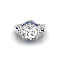 Round CZ Stone Butterfly Inspire Engagement Ring