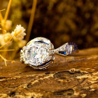 Round CZ Stone Butterfly Inspire Engagement Ring