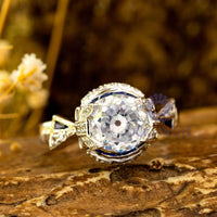 Round CZ Stone Butterfly Inspire Engagement Ring