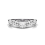 Round Moissanite Minimalist Curved Wedding Band