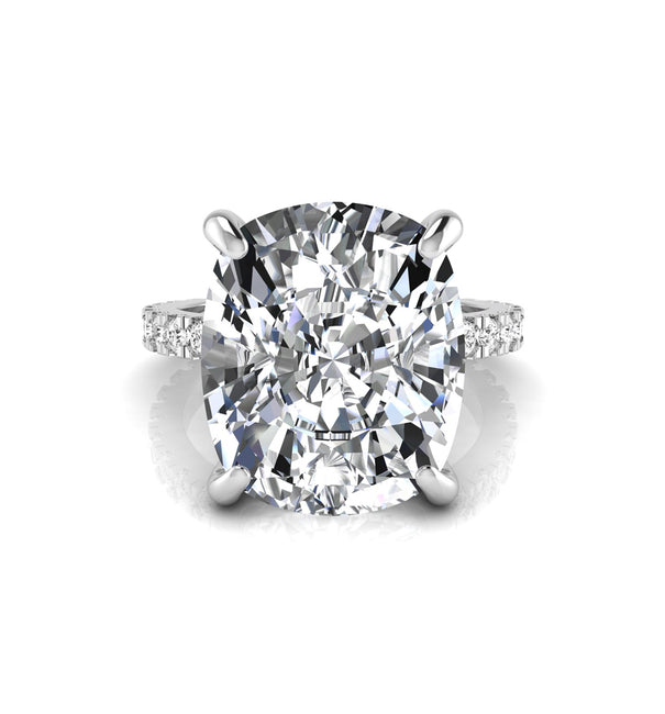 Cushion & Round Moissanite Wedding Promise Ring