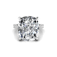 Cushion & Round Moissanite Wedding Promise Ring