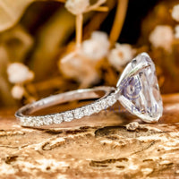 Cushion & Round Moissanite Wedding Promise Ring