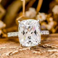 Cushion & Round Moissanite Wedding Promise Ring