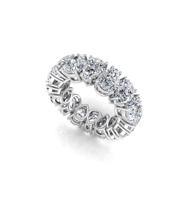 Up Down Pear Moissanite Eternity Band For Wedding