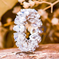 Up Down Pear Moissanite Eternity Band For Wedding