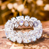 Up Down Pear Moissanite Eternity Band For Wedding