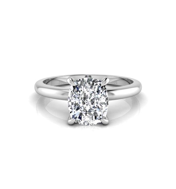 Cushion Cut Moissanite Minimalist Solitaire Ring