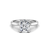 Cushion Cut Moissanite Minimalist Solitaire Ring