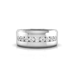 Men's Round Moissanite Channel Setting Half Eternity Band