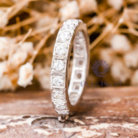 Round Moissanite Stacking Eternity Wedding Band