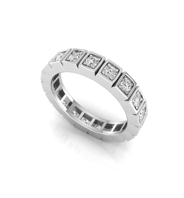 Round Moissanite Stacking Eternity Wedding Band