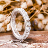 Round Moissanite Stacking Eternity Wedding Band