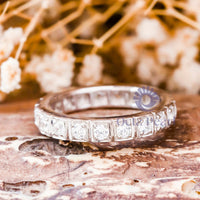 Round Moissanite Stacking Eternity Wedding Band