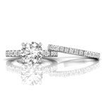 Wedding Bridal Ring Set With Round Moissanite